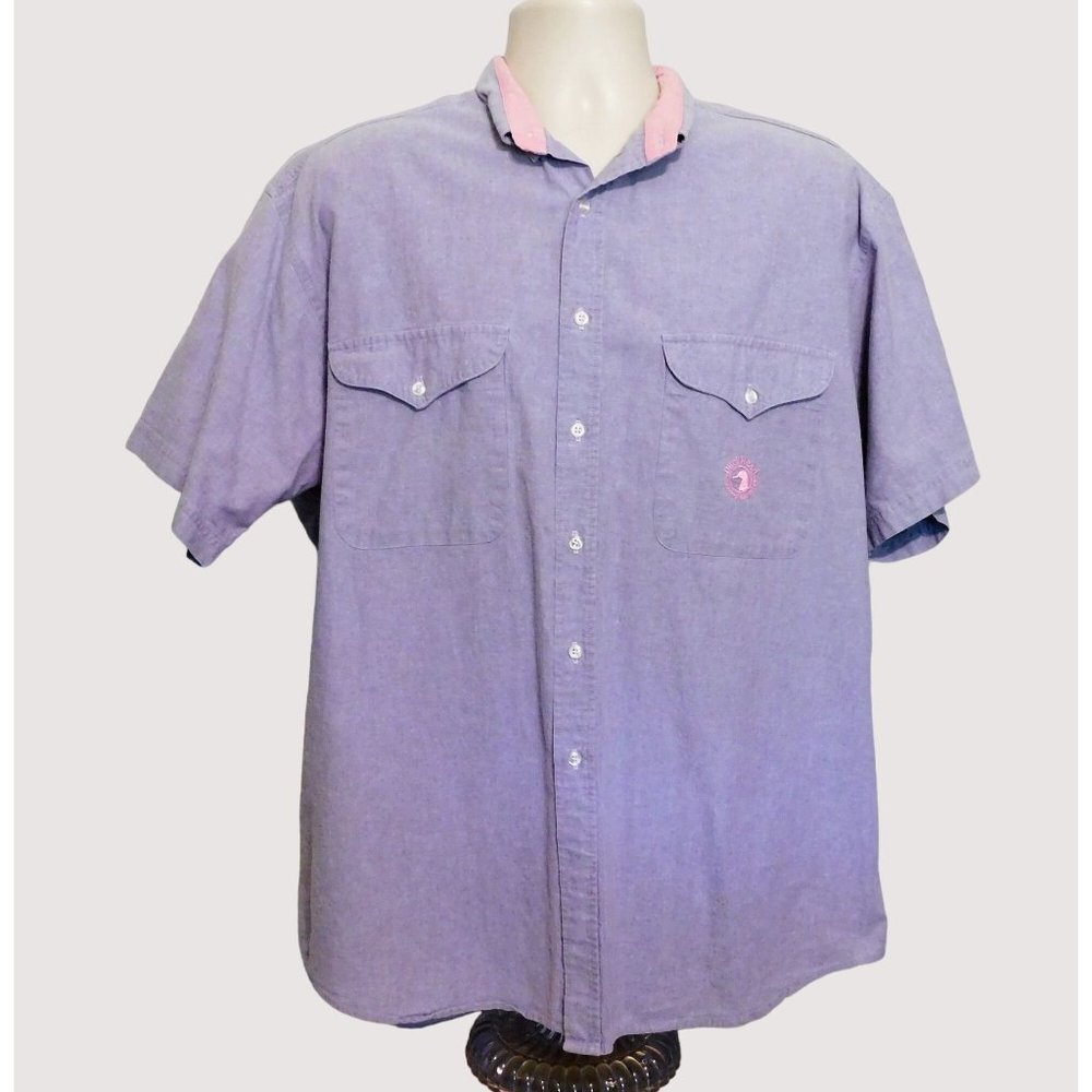 Duck Head Shirt XL Purple Short Sleeve Pocket Casual 100% Cotton